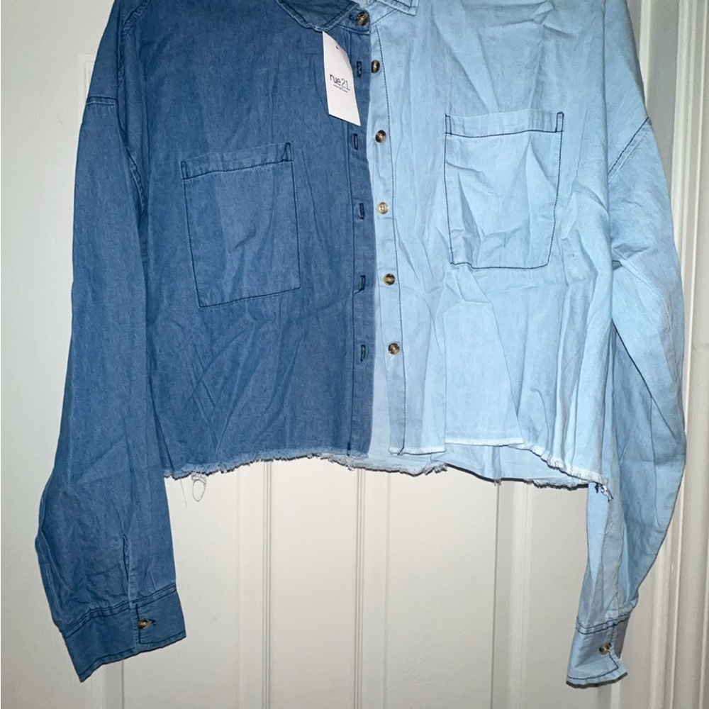 Rue21 Blue Denim Button-Up Shirt
